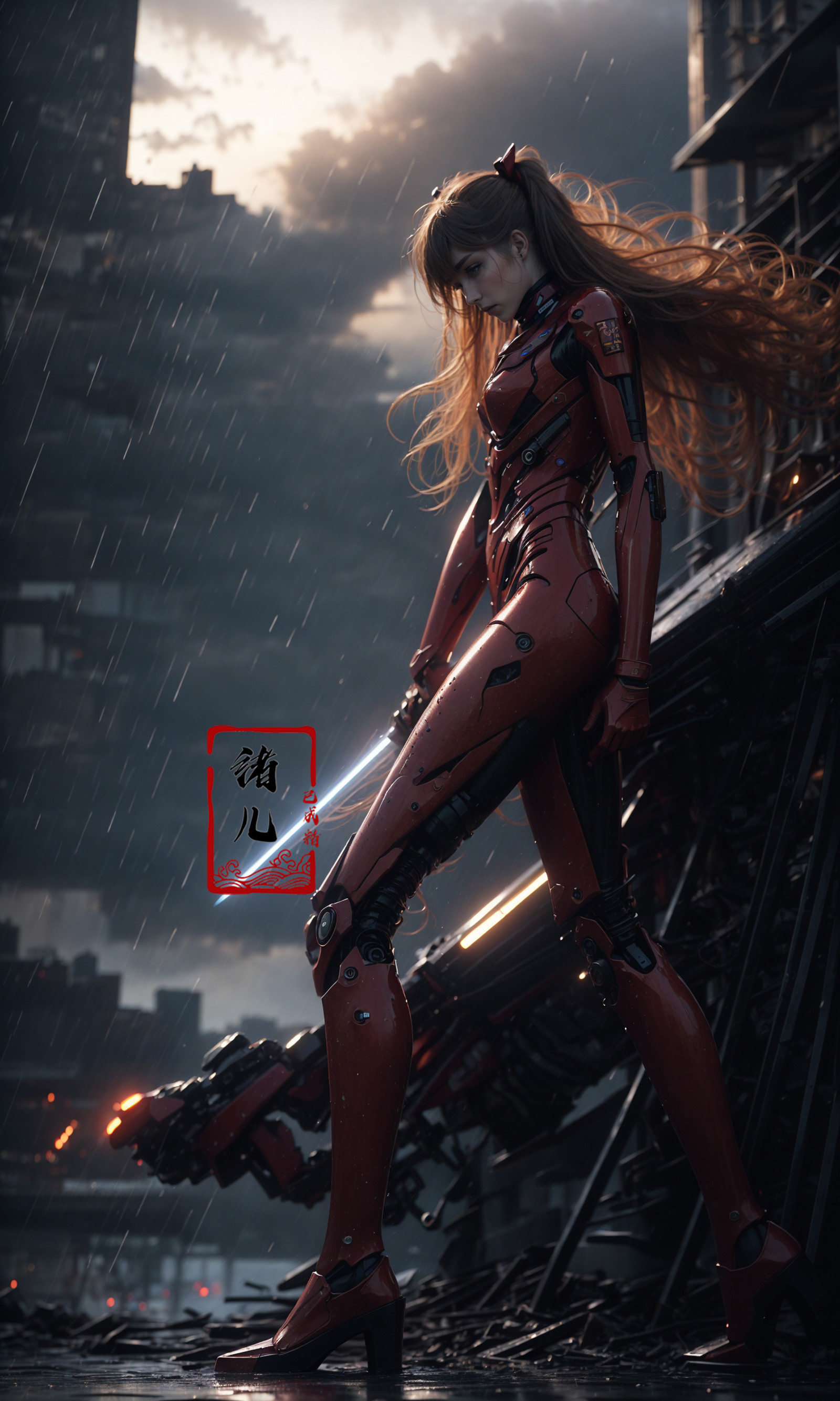 Epic CG masterpiece, Asuka Langley Soryu,hdr,dtm, full ha,8K, ultra detailed graphic tension, dynamic poses, stunning colo...
